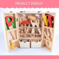 Wooden Intelligence Montessori Furniture Wooden Repair Tools Craft Toys Foldable Wood Repair Tools Kit for Toddlers