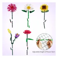 Diy Sunflower Bouquet Kids Blocks Building Plastic Immortal Decorative Toy Set Beautiful Orchid Flower Blocks Building