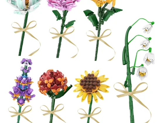 568Pcs Unique Diy Succulent Flower Building Blocks Desk Garden Toys Plantes Orchid Bouquet Artificial Flower Building Blocks