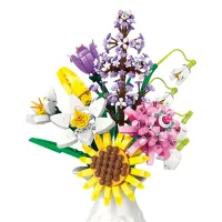 568Pcs Unique Diy Succulent Flower Building Blocks Desk Garden Toys Plantes Orchid Bouquet Artificial Flower Building Blocks