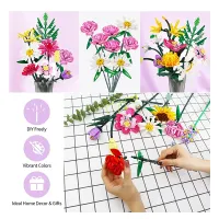 568Pcs Unique Diy Succulent Flower Building Blocks Desk Garden Toys Plantes Orchid Bouquet Artificial Flower Building Blocks