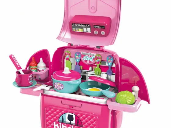 2022 Kids Girls Play Kitchen Toy Set Super Chef Classic Utensils Pink Rice Cooker Toy Kitchen