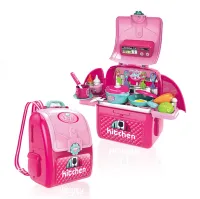 2022 Kids Girls Play Kitchen Toy Set Super Chef Classic Utensils Pink Rice Cooker Toy Kitchen