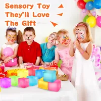 New Arrival Calming Sensory Squeeze Balls 3D Rubber Fidget Toy Kids Adults Effective Anxiety Stress Relief Squishy Ice Cube