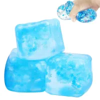 New Arrival Calming Sensory Squeeze Balls 3D Rubber Fidget Toy Kids Adults Effective Anxiety Stress Relief Squishy Ice Cube