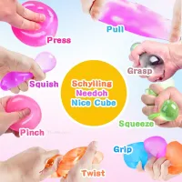 New Arrival Calming Sensory Squeeze Balls 3D Rubber Fidget Toy Kids Adults Effective Anxiety Stress Relief Squishy Ice Cube