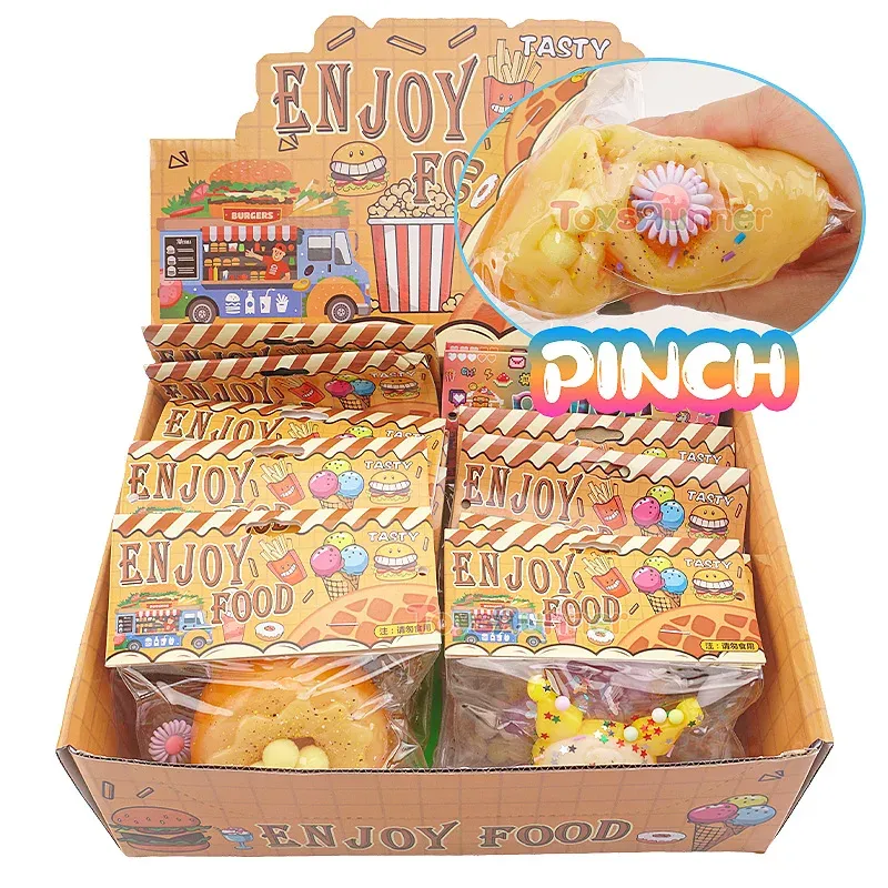 Decompression Toys Pinch Taba Family Squishy Simulated Bread Doughnut Paw Donut Stress Ball Cute Pvc Sensory Squeeze Toys