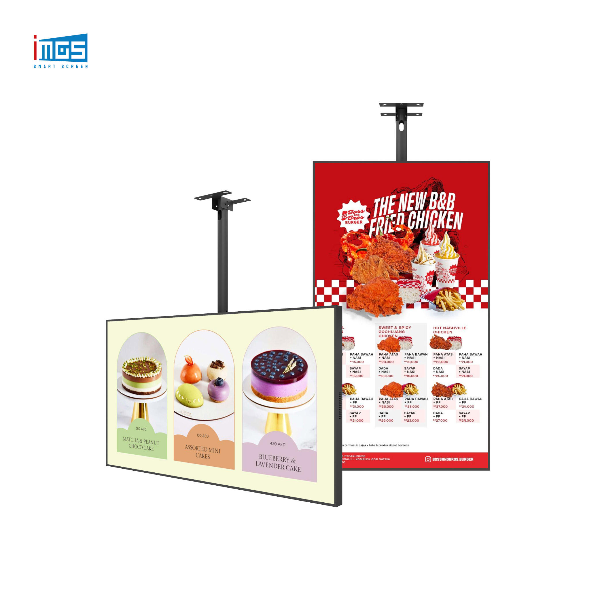 Ceiling Mounted Digital Menu Board AD Screen