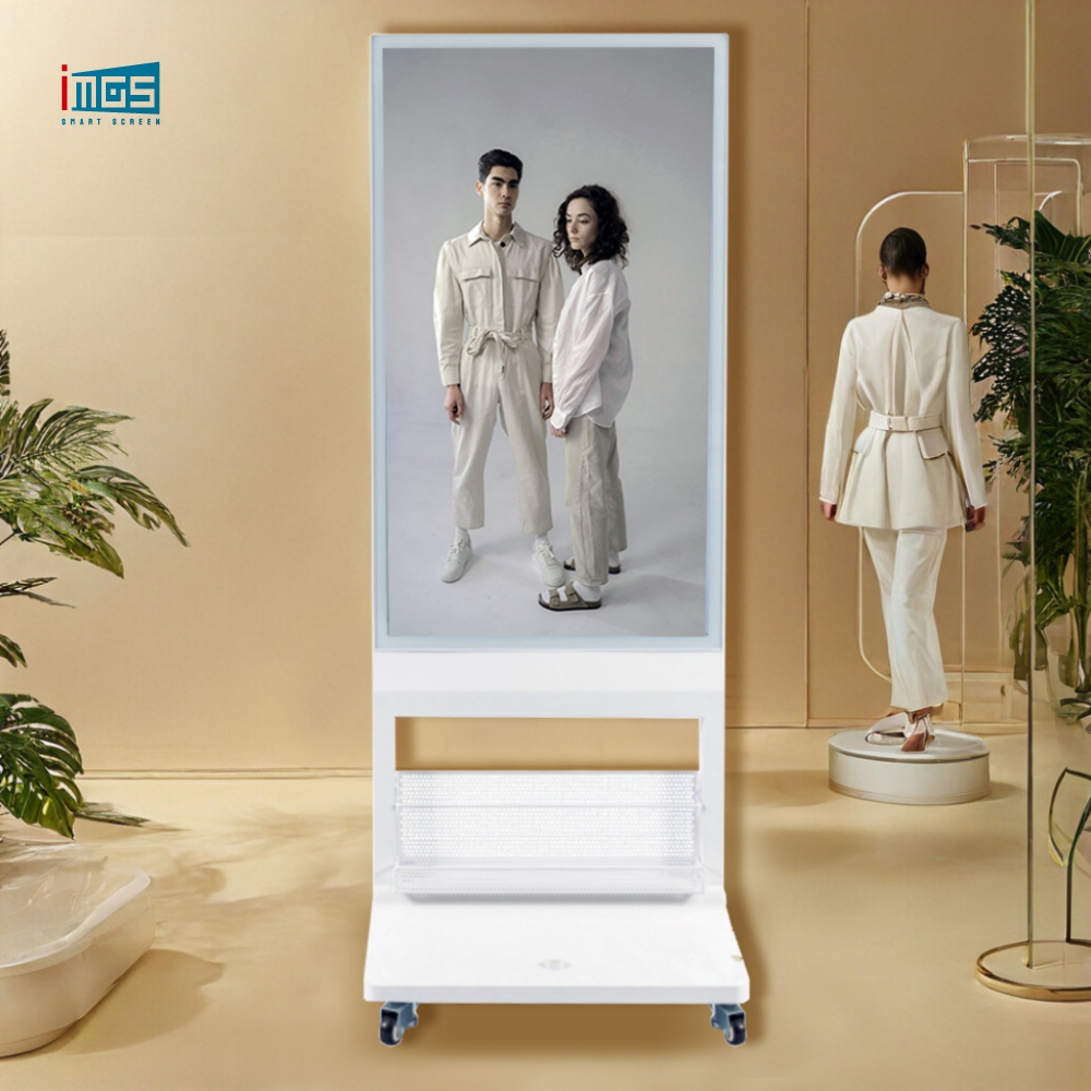 Advertising Screen Digital Signage Kiosk With Magazine Rack