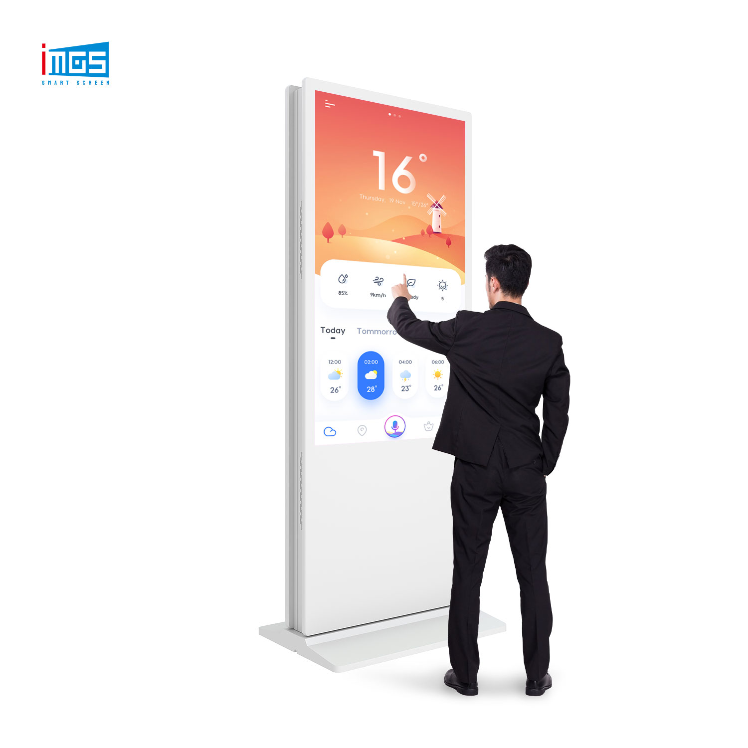 Dual sided Interactive Screen Digital Signage Kiosk