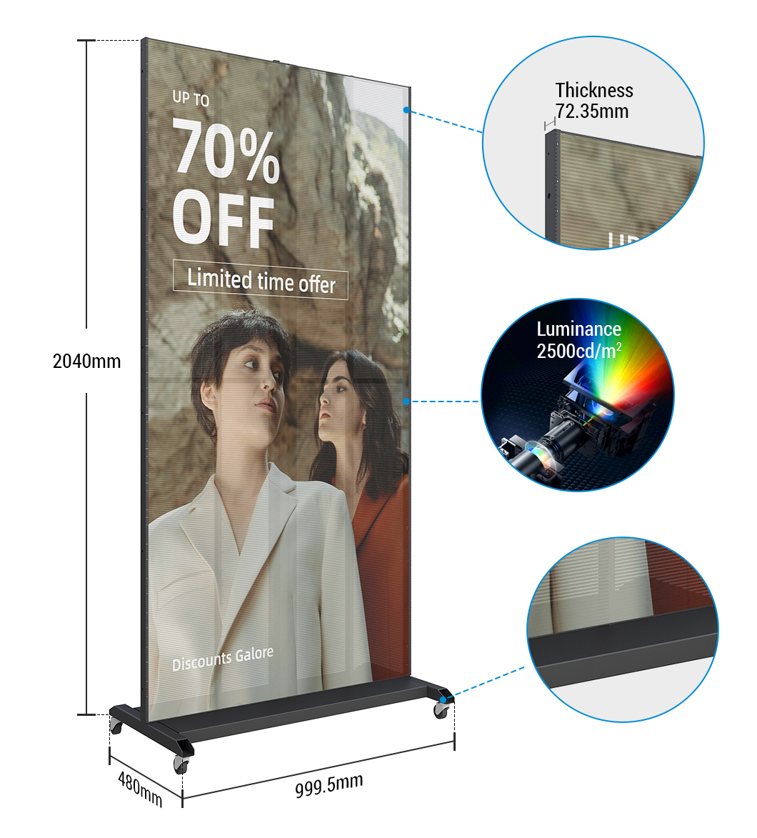Shopping Transparent Mall LED Screen Retail