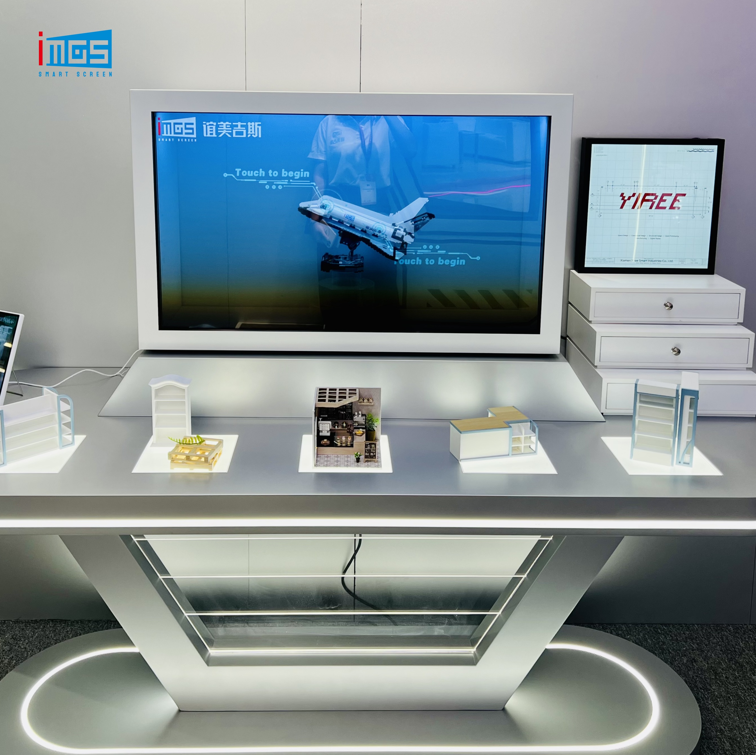 Supply Touch Screen Transparent Display Case Advertising Player ...