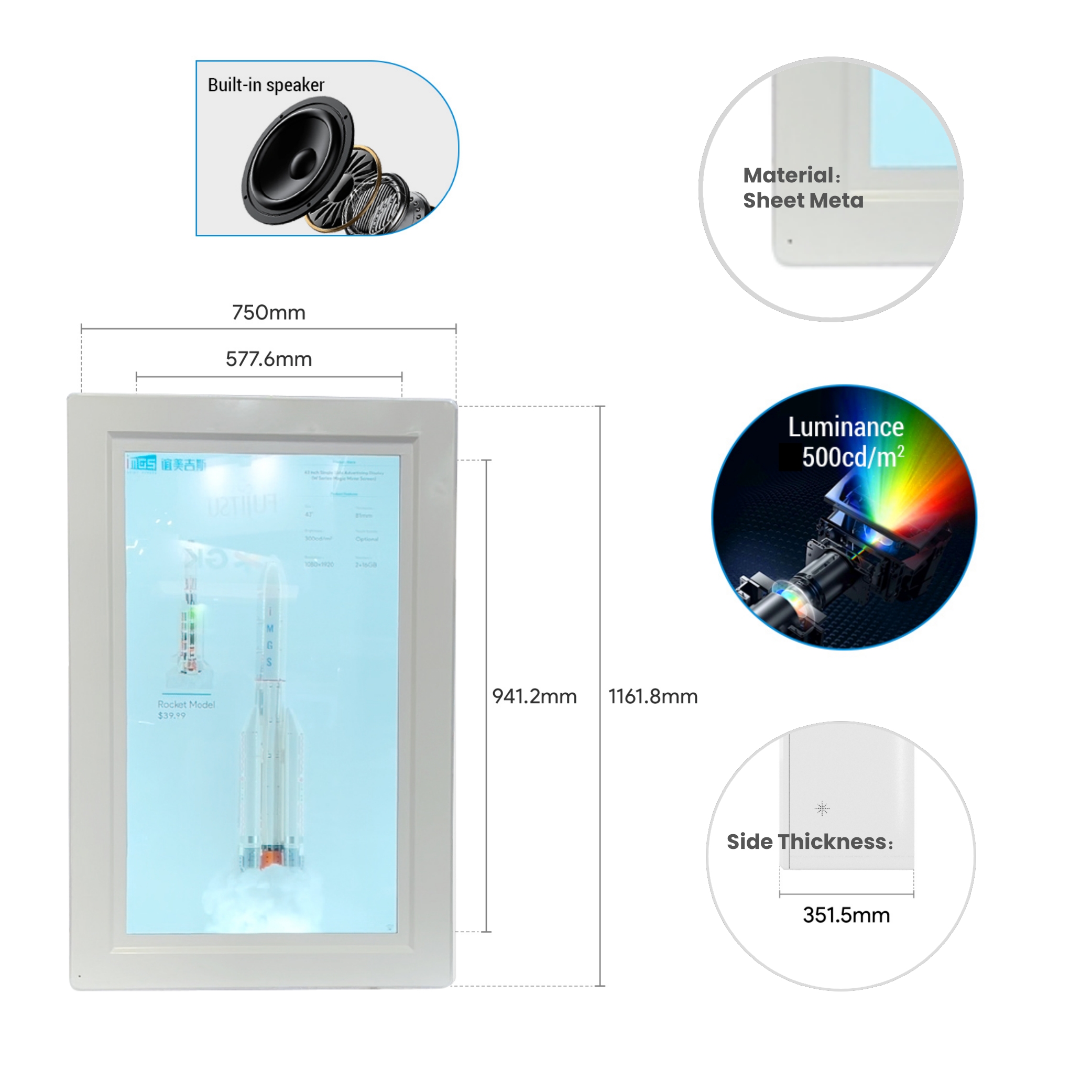 touch screen transparent display case