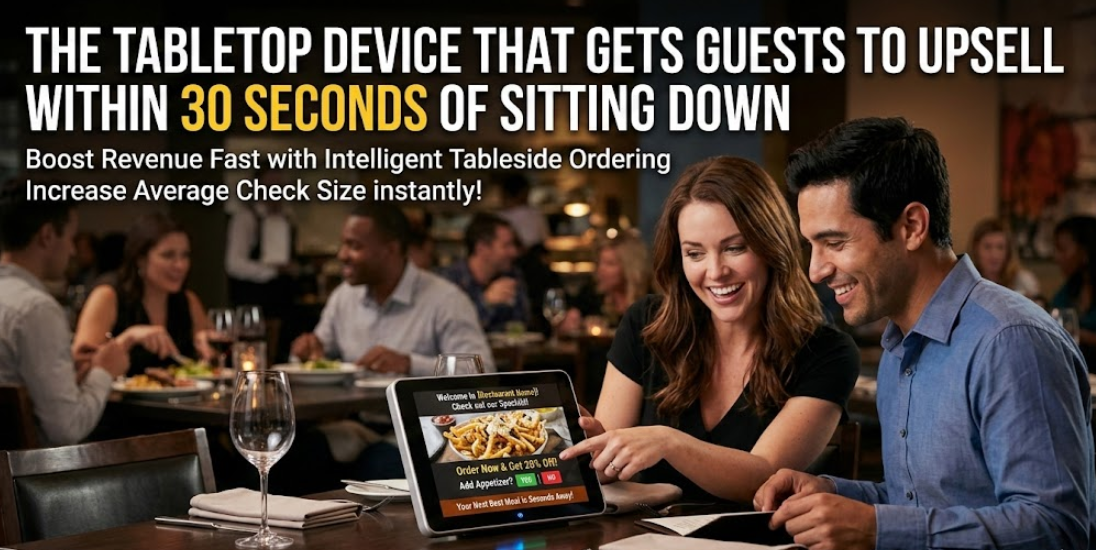 Il dispositivo da tavolo che spinge gli ospiti a fare upselling entro 30 secondi dall'inizio del pasto