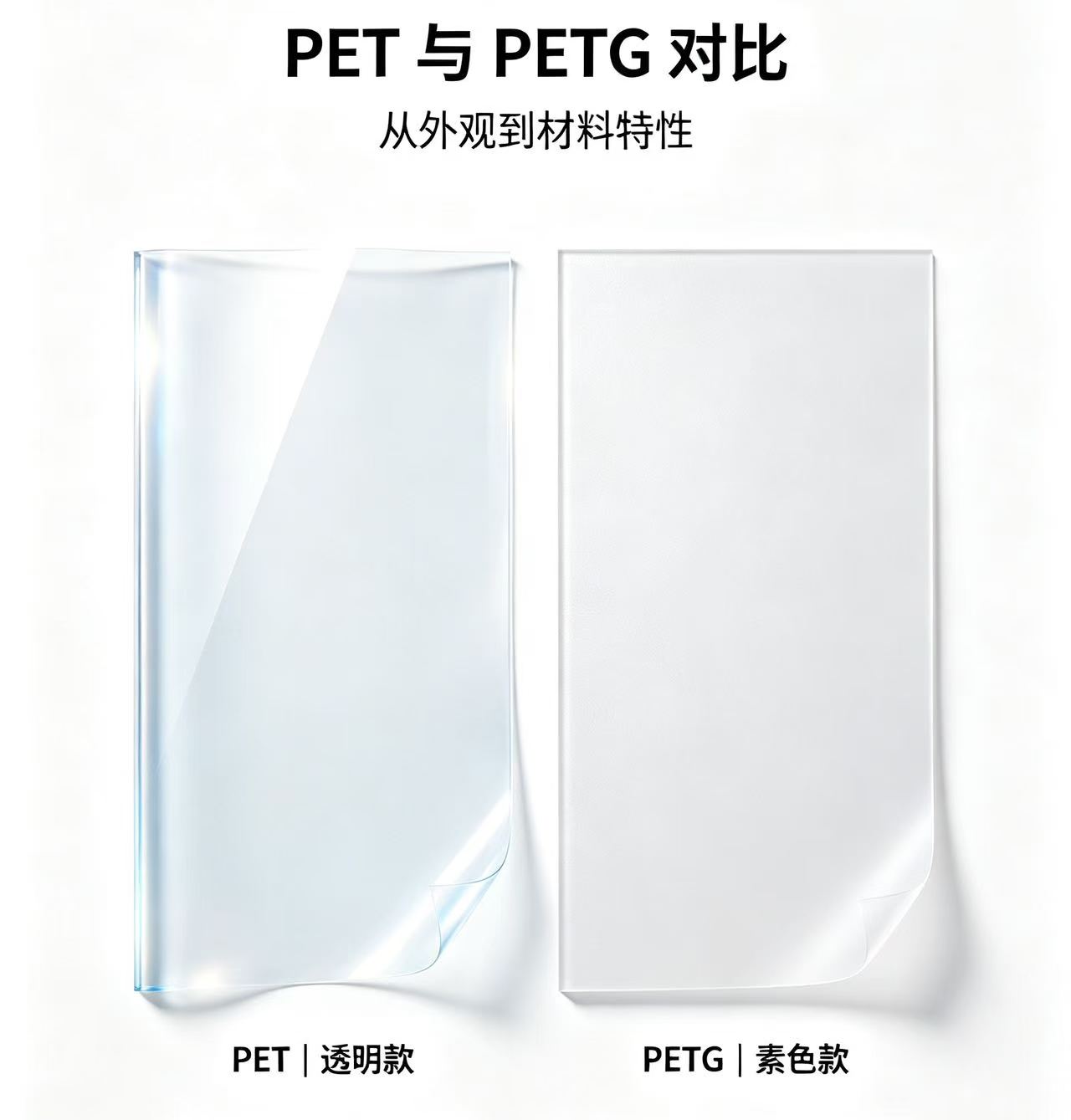 What are the differences between PET and PETG decorative films?