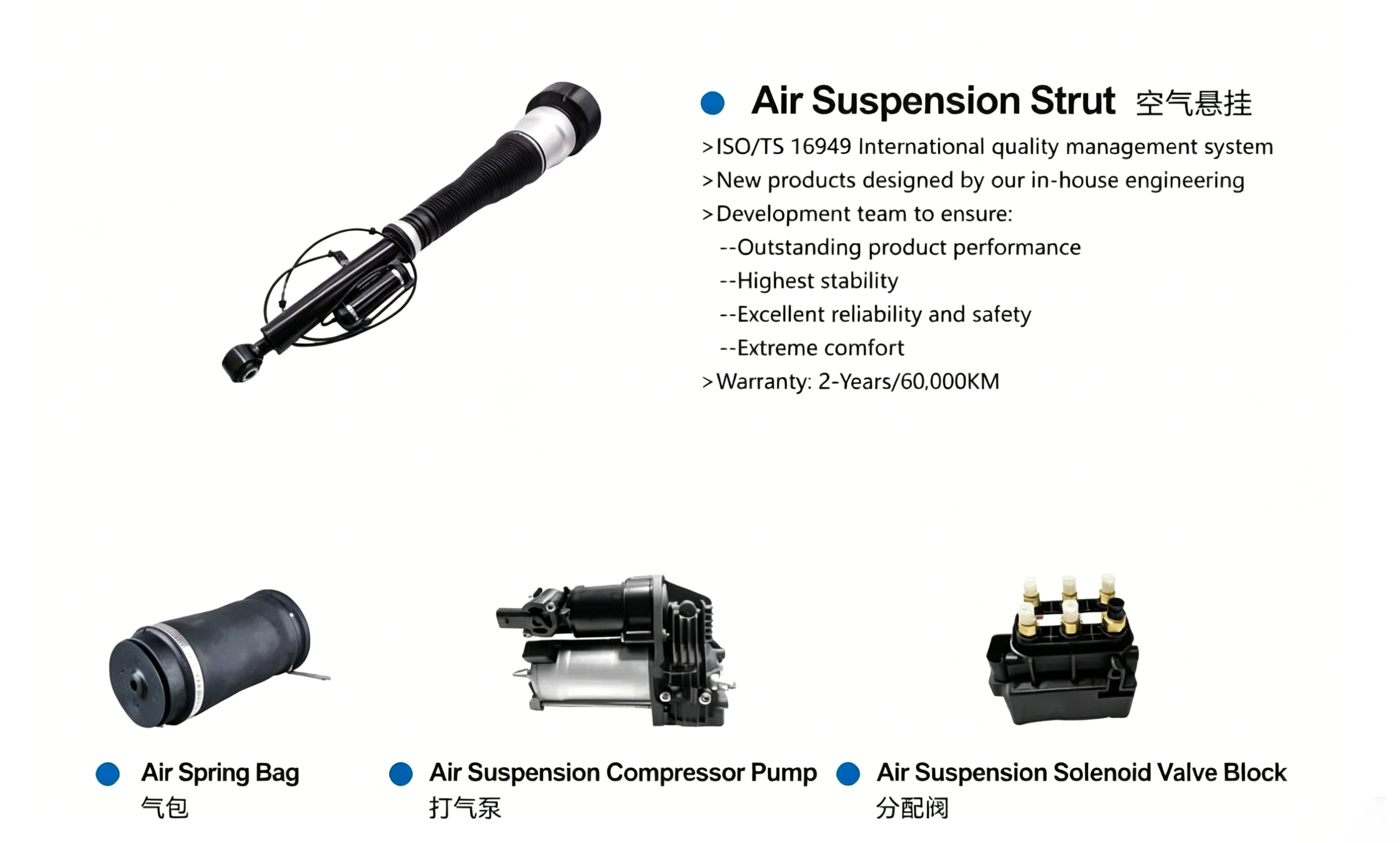 Air suspension strut
