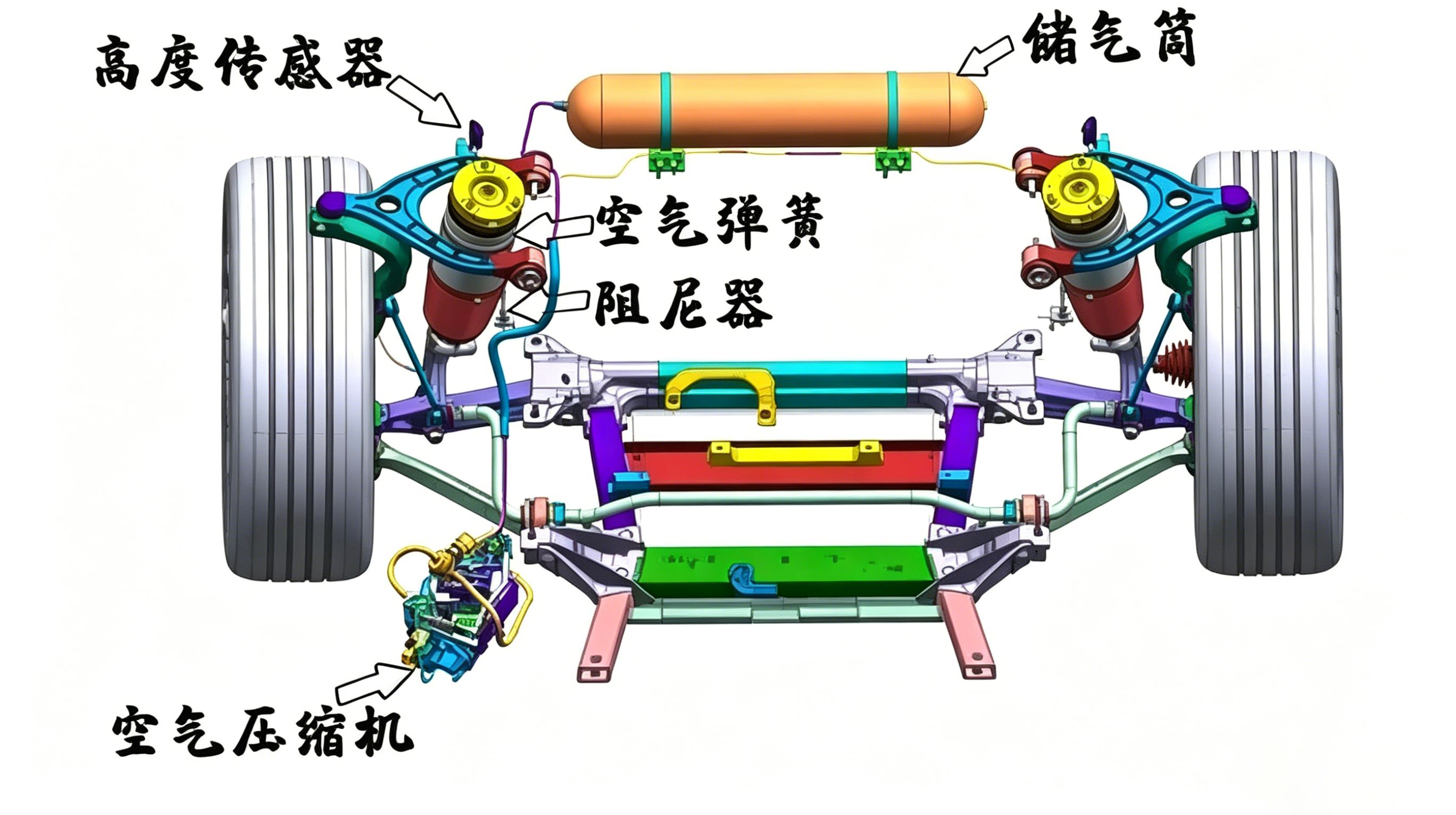Air suspension strut