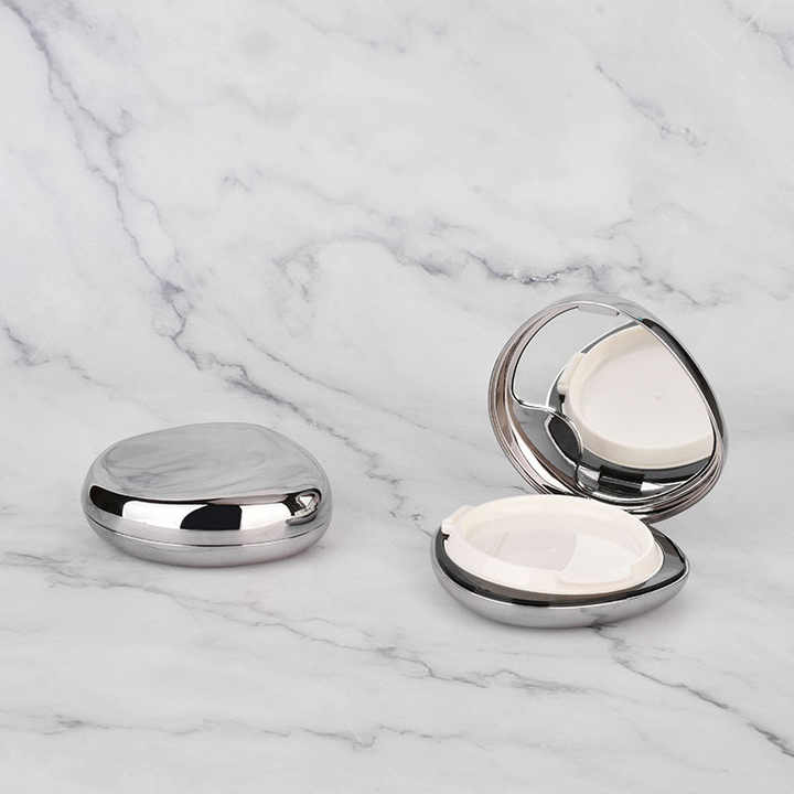 Silver Plated Spray Painted Air Cushion Powder Shell Silver Plated Spray Painted Air Cushion Powder Shell
