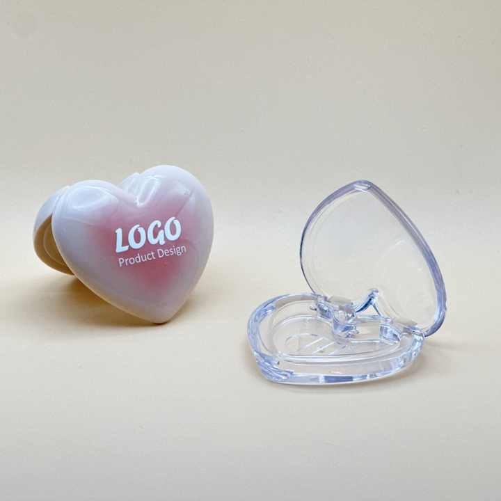 Heart Shaped Powder Blusher Palette Empty Tricolor Plastic Bottle