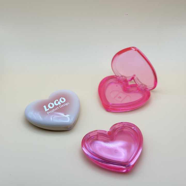 Heart Shaped Powder Blusher Palette Empty Tricolor Plastic Bottle