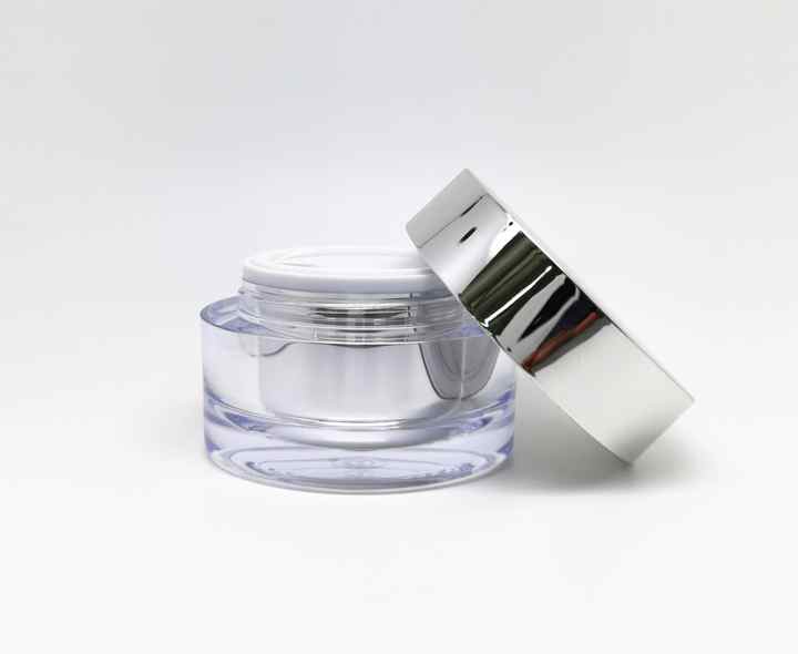 Luxury 50ml Round Skin Care Cream Jars with Gold Lids Hot Stamping Surface