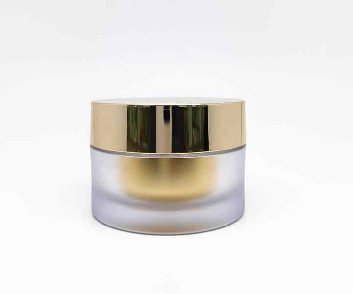 Luxury 50ml Round Skin Care Cream Jars with Gold Lids Hot Stamping Surface