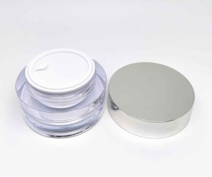 Luxury 50ml Round Skin Care Cream Jars with Gold Lids Hot Stamping Surface