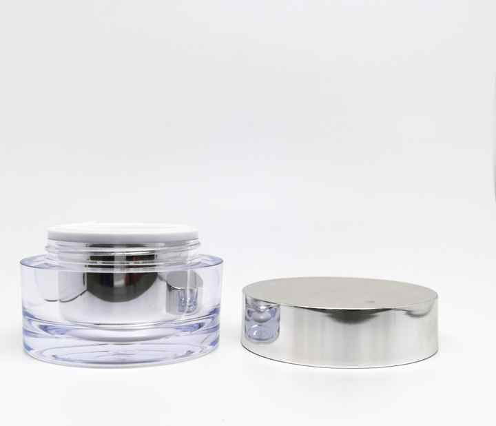 Luxury 50ml Round Skin Care Cream Jars with Gold Lids Hot Stamping Surface