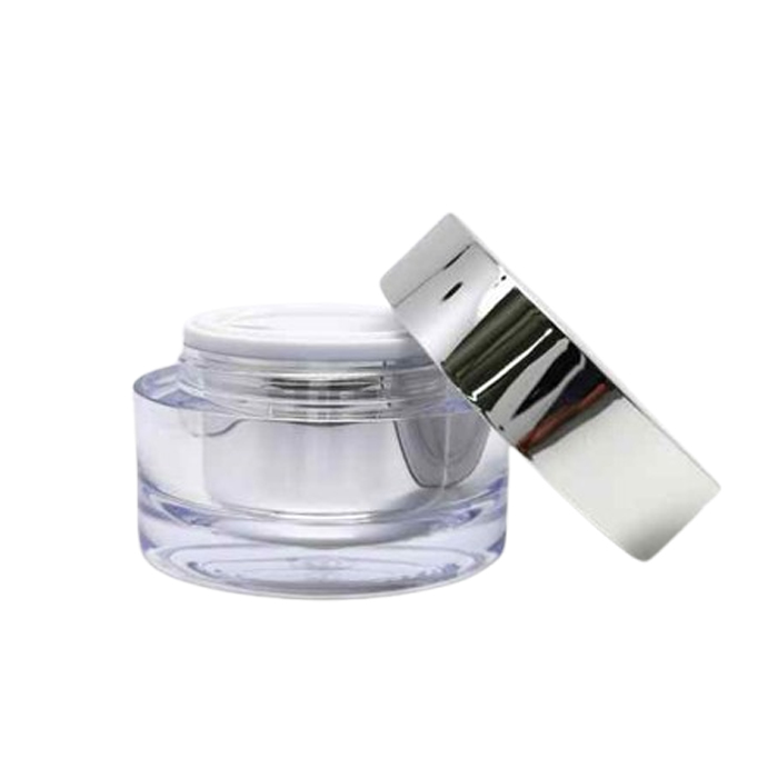 Luxury 50ml Round Skin Care Cream Jars with Gold Lids Hot Stamping Surface