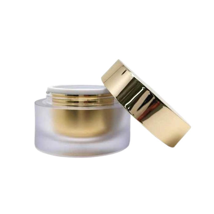 Luxury 50ml Round Skin Care Cream Jars with Gold Lids Hot Stamping Surface Luxury 50ml Round Skin Care Cream Jars with Gold Lids Hot Stamping Surface