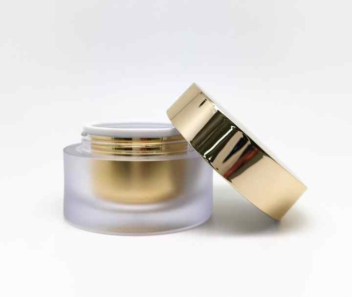 Luxury 50ml Round Skin Care Cream Jars with Gold Lids Hot Stamping Surface