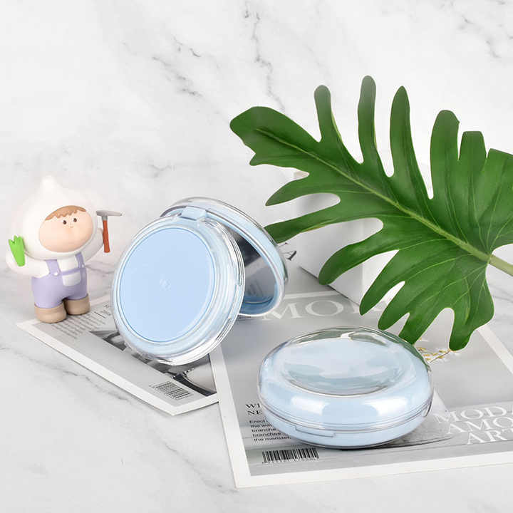 Round Compact Cosmetic Plastic Packaging BB Cream ContainerRound Compact Cosmetic Plastic Packaging Bb Cream Container Air Cushion Powder Box