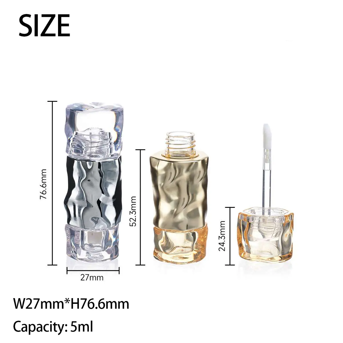 metallic lip gloss container