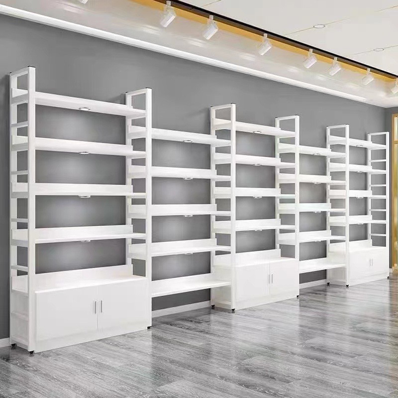 Customized Wholesale Solid Wood Retail Display Shelf Supermarket Storage Shelf