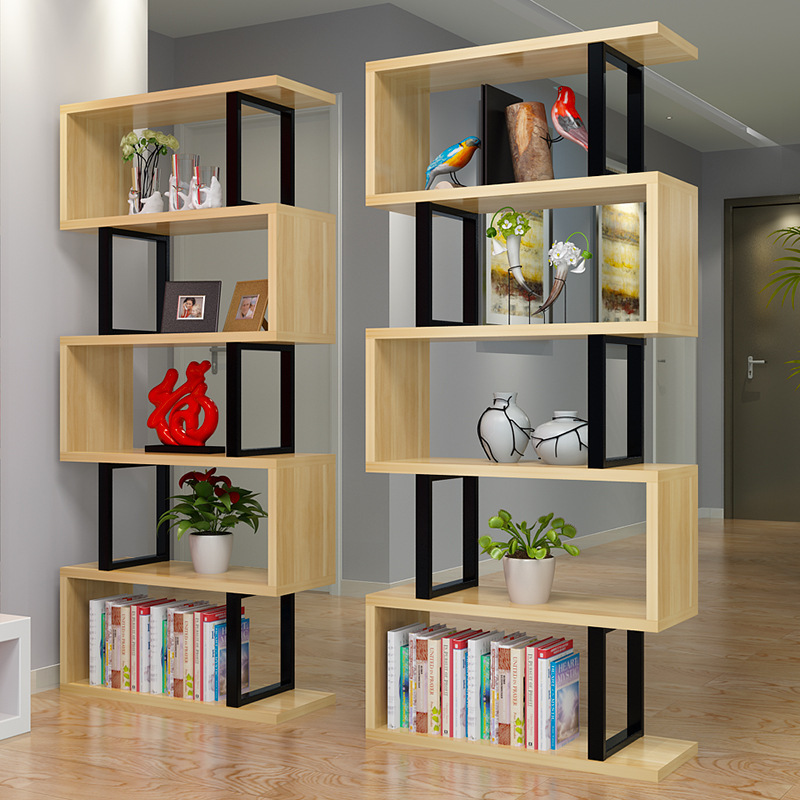 Custom Modern Decoration Wooden Multi-layer Corner Lattice Partition Racks