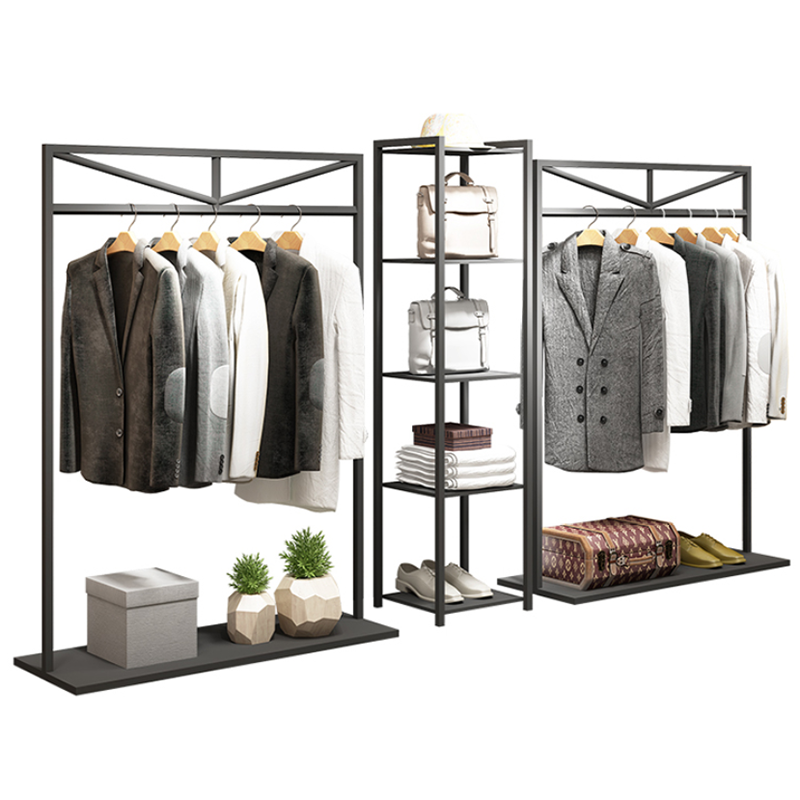 Customized Freestanding Telescopic Clothes And Shoe Rack