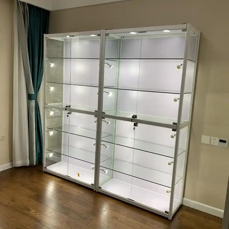 sample display cabinet made with metal and glass