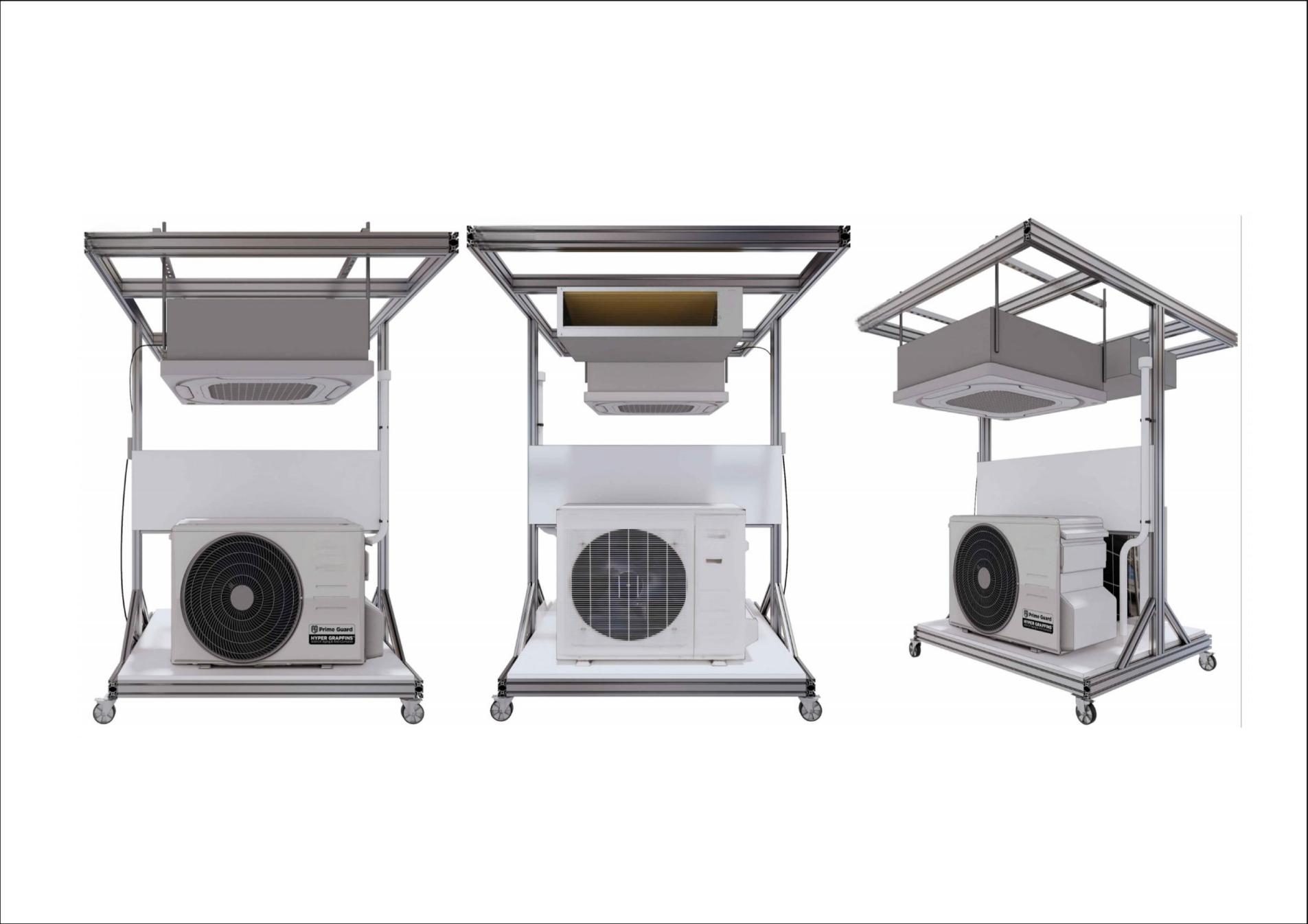 air conditioner display rack with wheels
