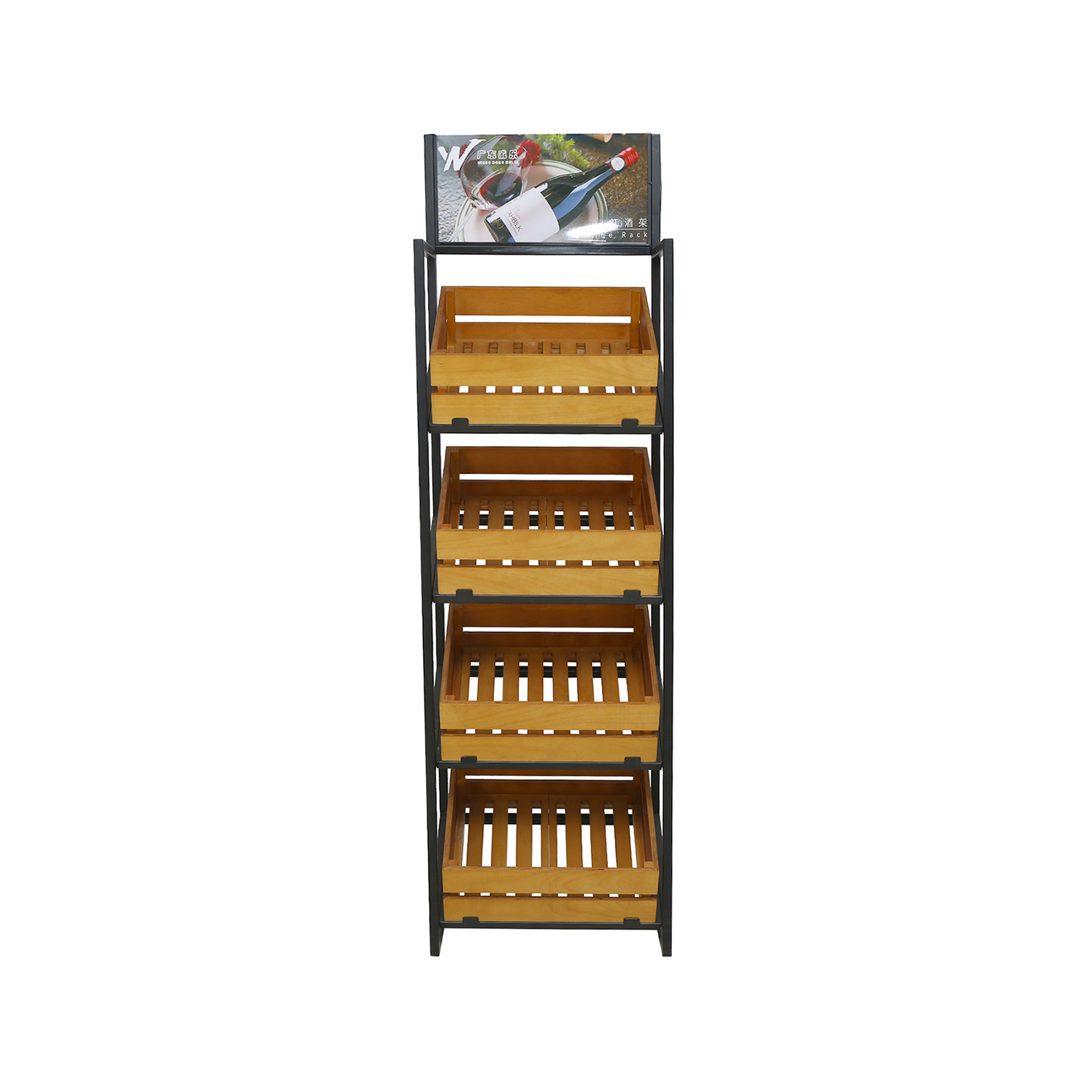 Fruit Tray Four-layer Display Stand For Grocery Store