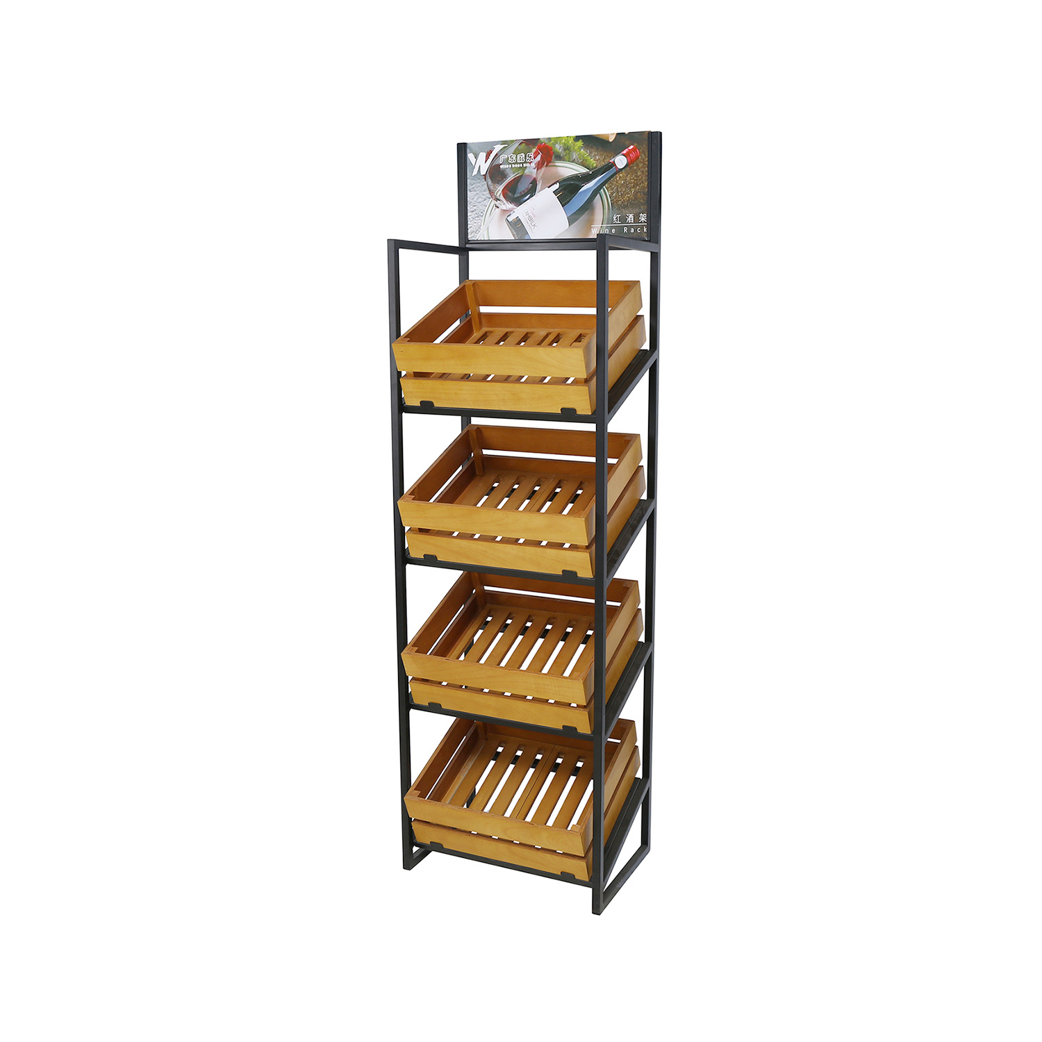Fruit Tray Four-layer Display Stand For Grocery Store