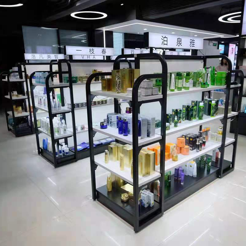 Adjustable Light LED Steel-Wood Double-Sided Shelf | Customized by our Factory