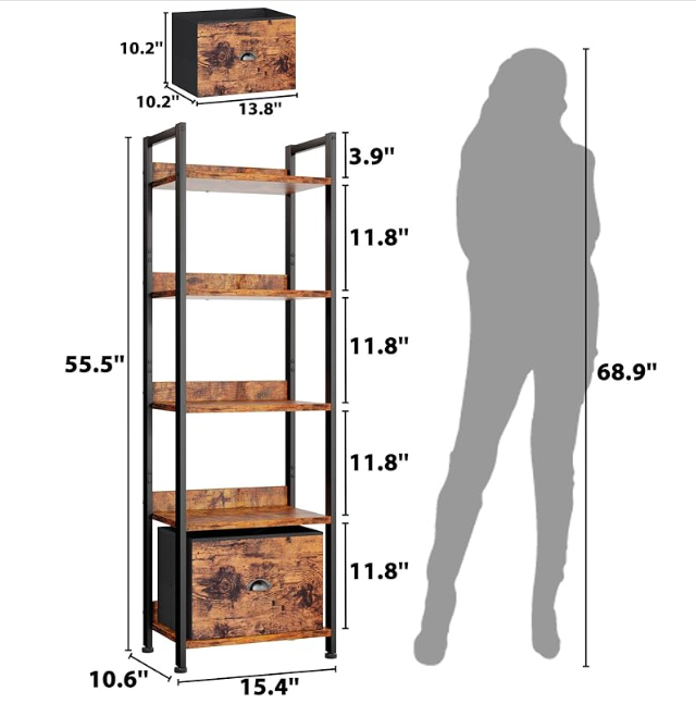 Industrial Style-Wood Multi-Level Storage Rack