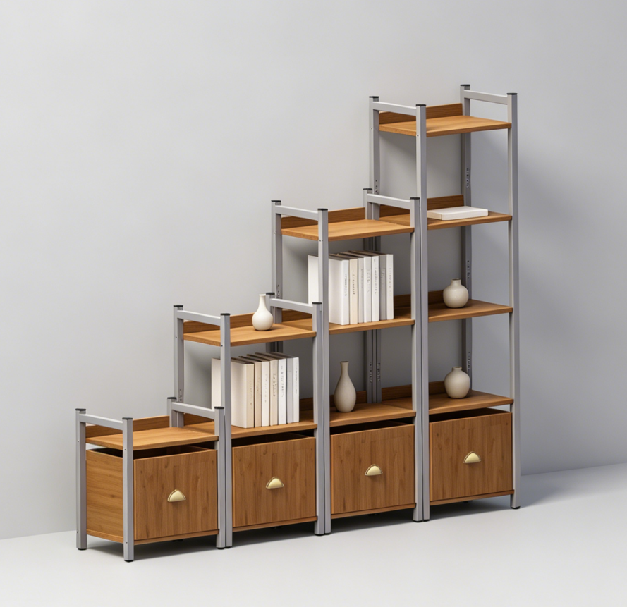 Industrial Style-Wood Multi-Level Storage Rack