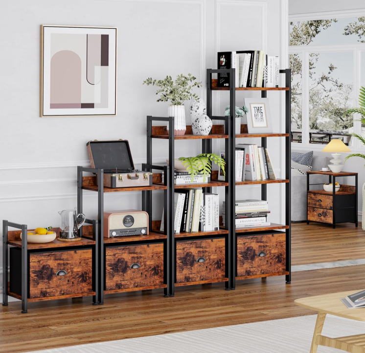 Industrial Style-Wood Multi-Level Storage Rack