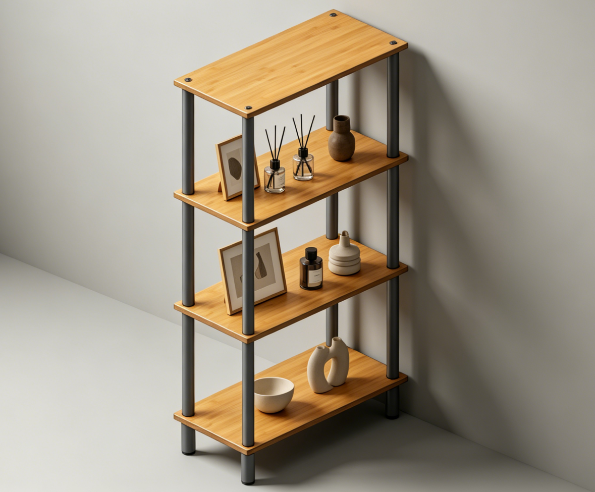 Round Tube Timber Multi-Level Rack