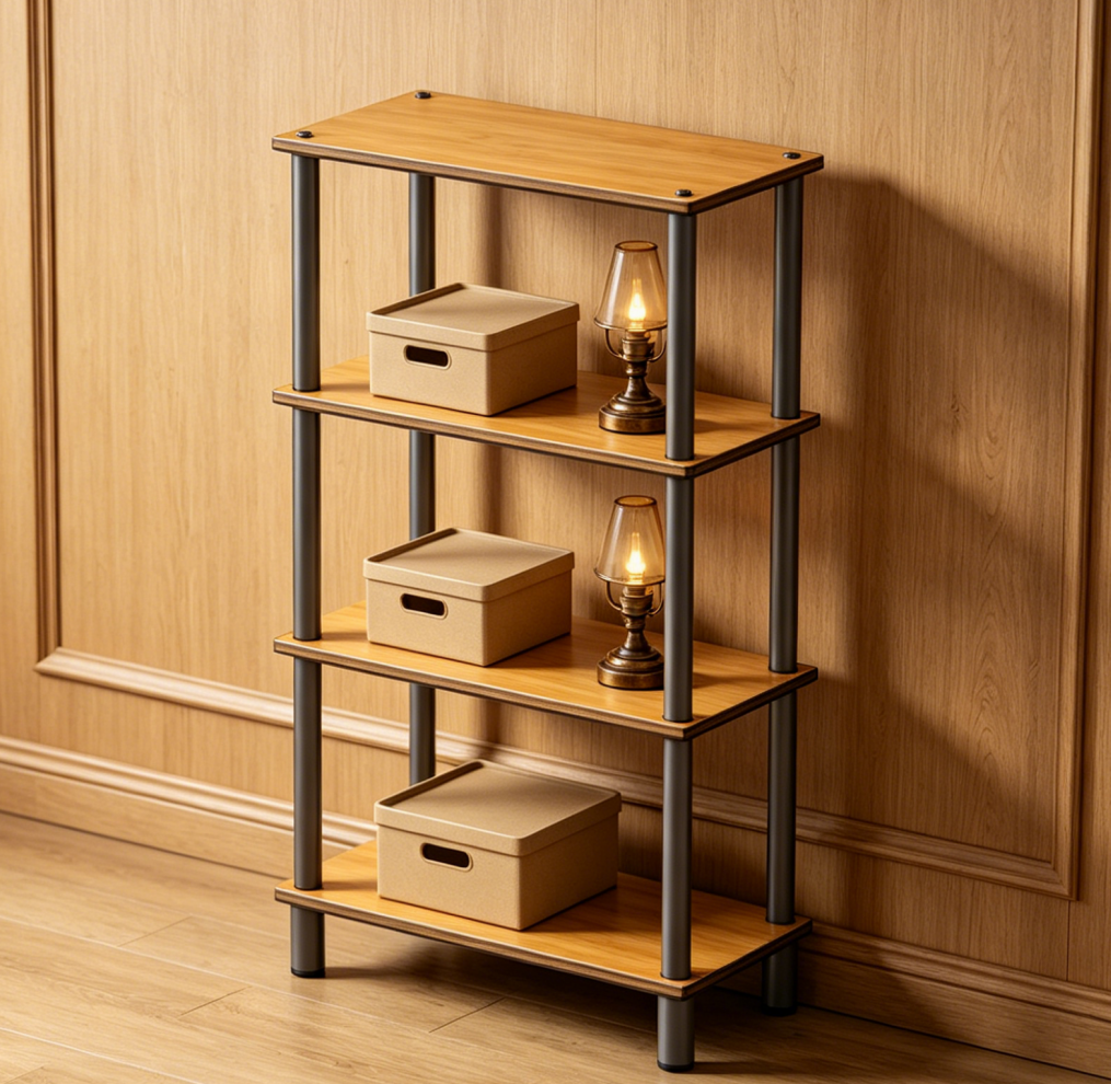 Round Tube Timber Multi-Level Rack