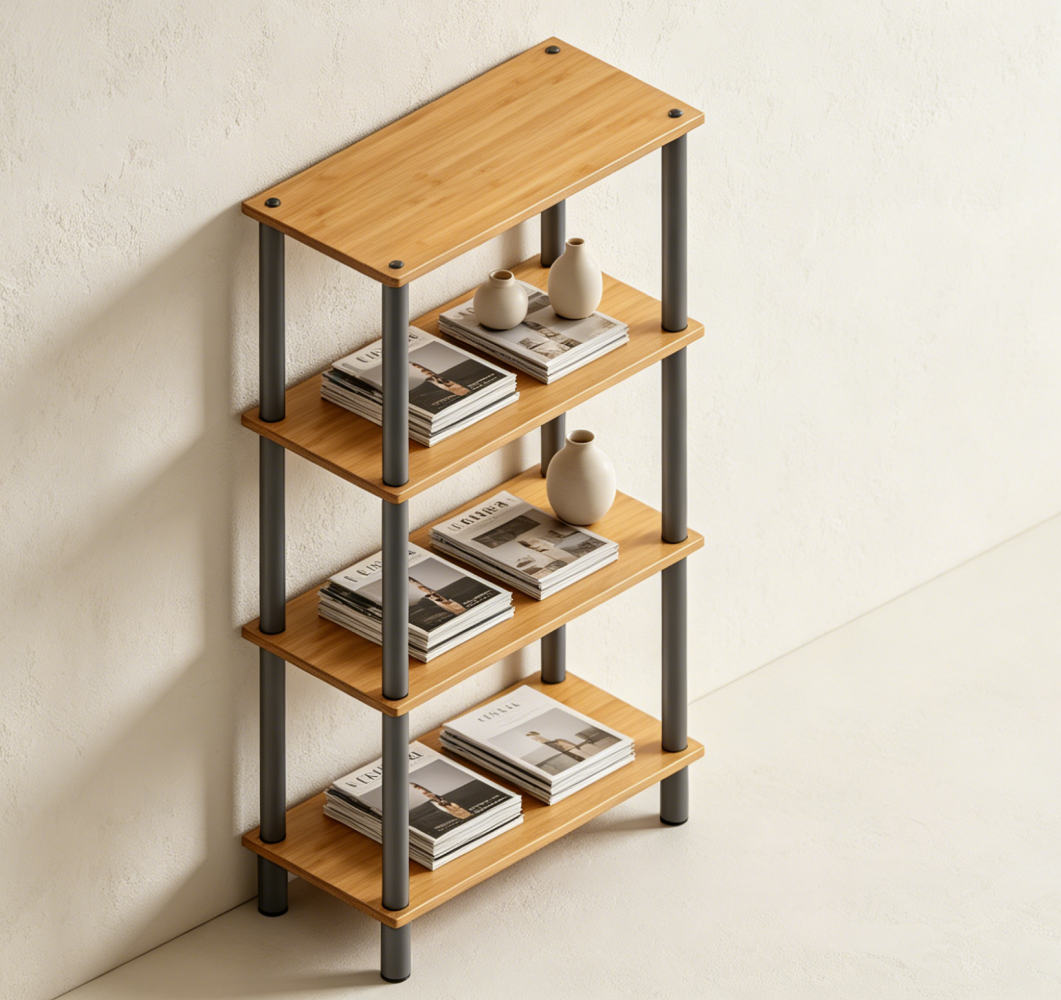 Round Tube Timber Multi-Level Rack