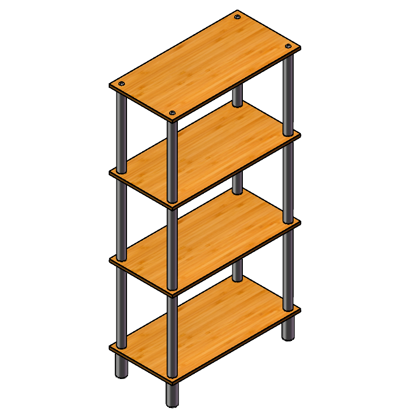 Round Tube Timber Multi-Level Rack