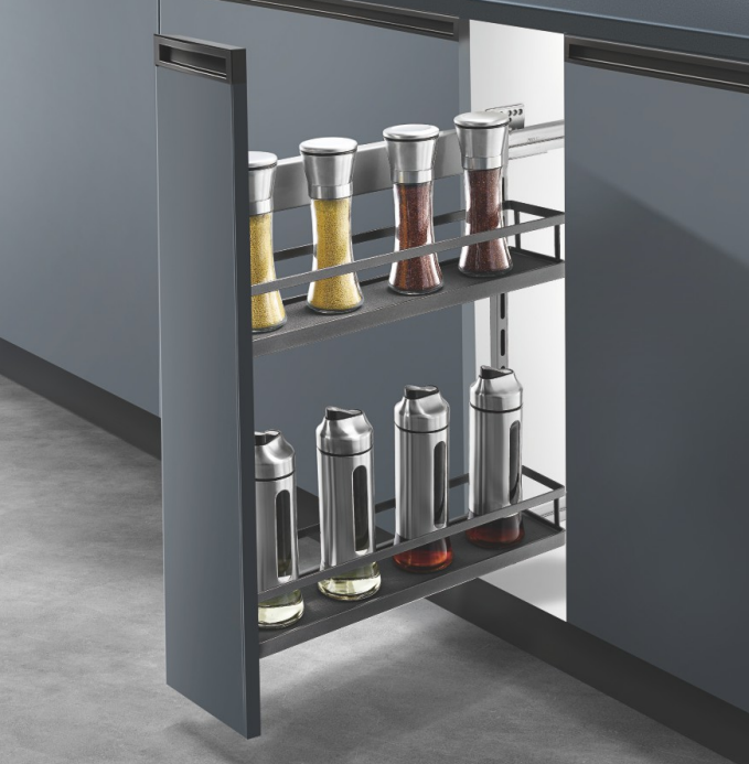 Side Pull-out Basket for Floor Standing Cabinet in Kitchen