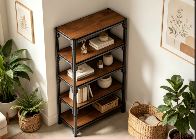 4-tier Storage shelf of antique-style